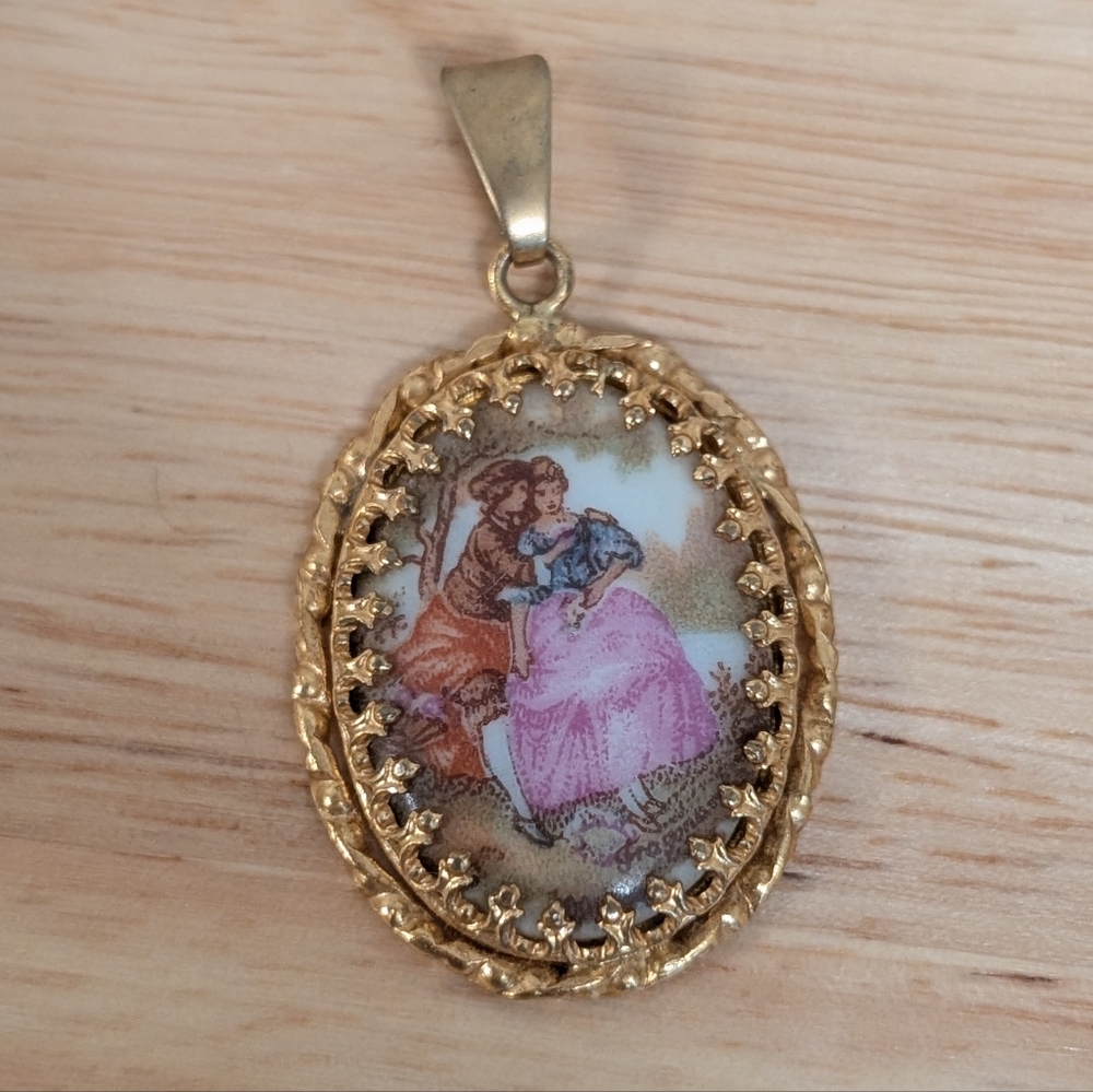 Vintage Limoges Pendant